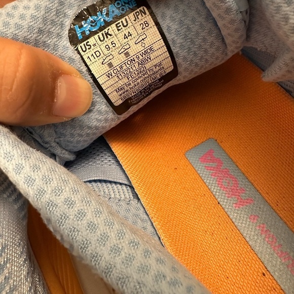 Hoka One One Clifton 9 “Airy Blue” Running Shoes Women's Size 11 Wide - Picture 13 of 14